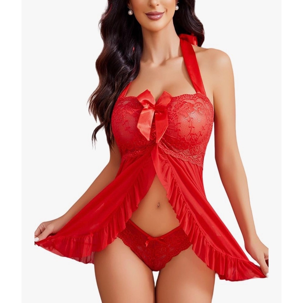 Avidlove Lace Babydoll Lingerie Set – Red – XL – NWT – Women's